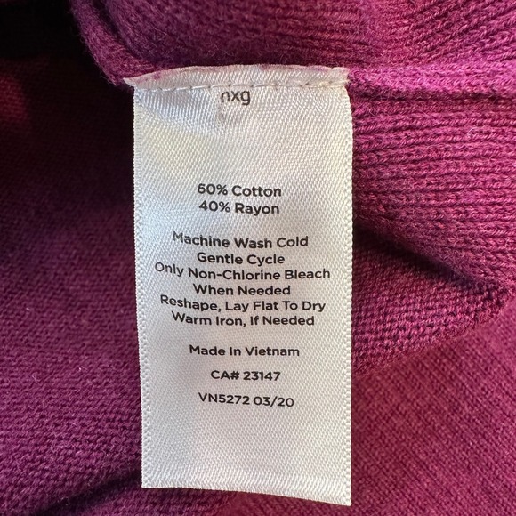 TALBOTS Purple V-Neck Button Front Girlfriend Cardigan | Small - Picture 9 of 11